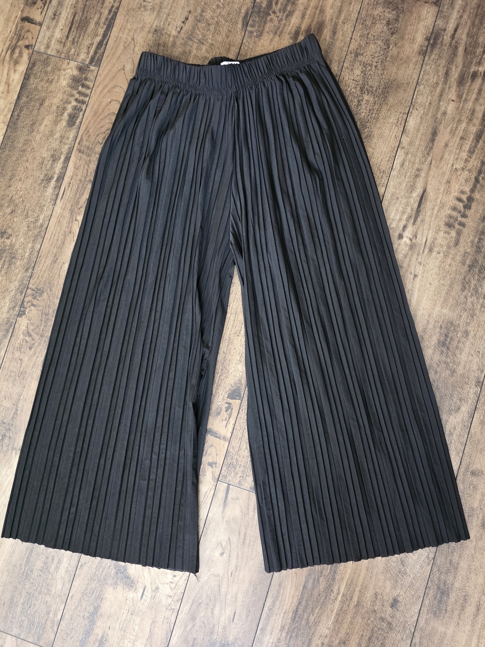 Jon & Anna Pants Womens L Black‎ Paperbag Tie Waist Wide Leg Pleated Pull On